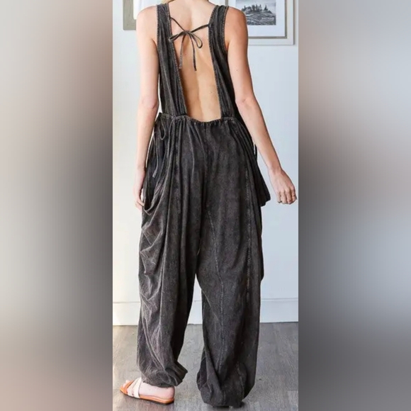 Oli & Hali Soft Jogger Style Jumpsuit Size M Color Light Black New No Tags - Picture 2 of 13